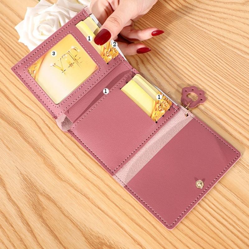 Ví nữ cute nhiều ngăn mini gấp ba nhỏ gọn cầm tay cao cấp dễ thương bỏ túi da PU OLUKA STORE VN046