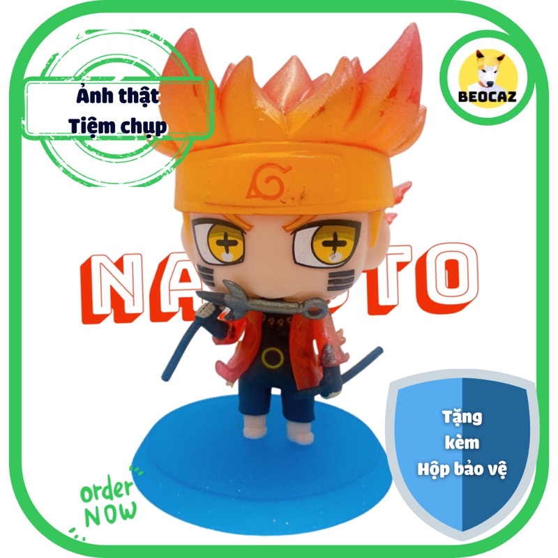 [Tặng Hộp Bảo Vệ] Mô Hình chibi 06 nhân vật truyện Naruto Sasuke Kakashi Obito Sakura Itachi bền màu