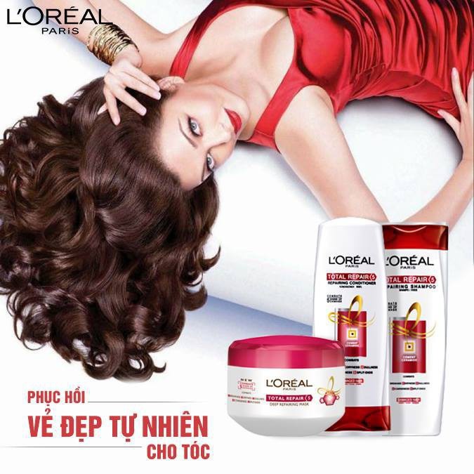 Dầu Gội Phục Hồi Tóc Hư Tổn Loreal - L'Oréal Paris Elseve Total Repair 5 Filler Repairing Shampoo