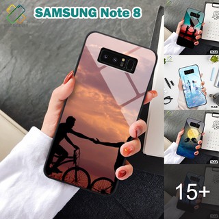 Ốp lưng Kính Samsung Note 8 in 3D chủ đề tình yê
