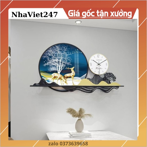 Đồng Hồ tranh Treo Tường Trang Trí Nhà Cửa -Mã 335-Kt 100*65cm-decor tường phong cách mới, đẹp,giá rẻ-quà tặng ý ngĩa