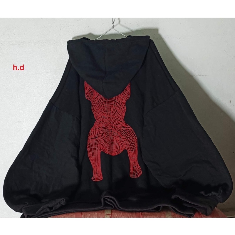 Áo khoá nỉ chó in lưng HD12