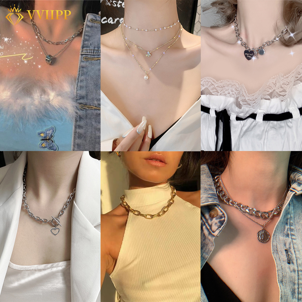 Dây chuyền mạ bạc phong cách Hàn Quốc đáng yêu thời trang sành điệu cho nữ