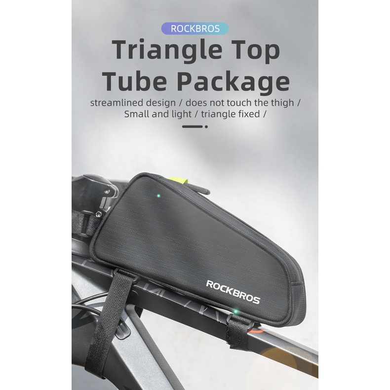 【Fulfilled by Shopee】Rockbros Túi Đựng Đồ Hình Tam Giác Phản Quang Gắn Khung Xe Đạp Leo Núi Tiện Lợi