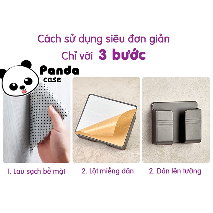 Giá để điện thoại, điều khiển tivi, điều hòa,… dán tường siêu chắc – kệ nhựa để đồ dán tường - Panda Case