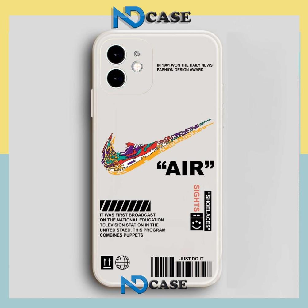 Ốp lưng iPhone Nike cạnh viền vuông silicon mềm dẻo bảo vệ camera cho iphone 6/6s/7/8/X/XS/11/12/13 Pro Plus Max