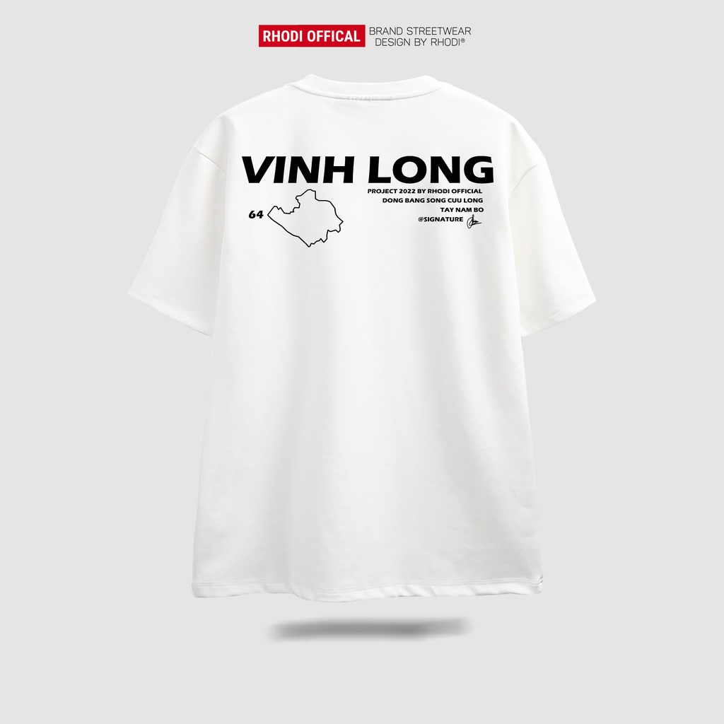 Áo thun local brand RHODI phông cổ tròn tay lỡ unisex nam nữ thế hệ genz Text Vĩnh Long