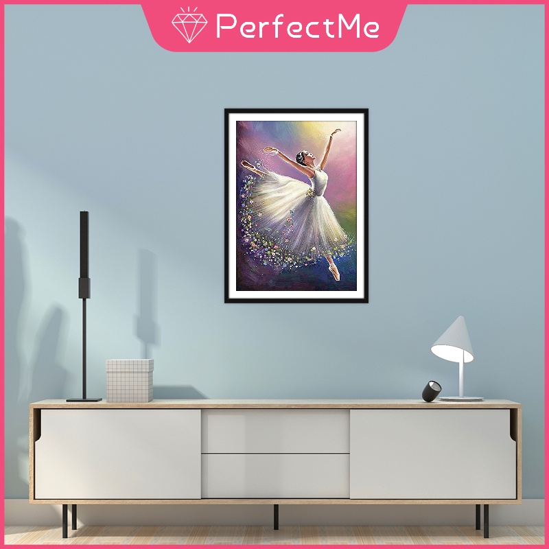 Bộ tranh đính đá 5D tự làm hình cô gái múa ba lê 30x40cm