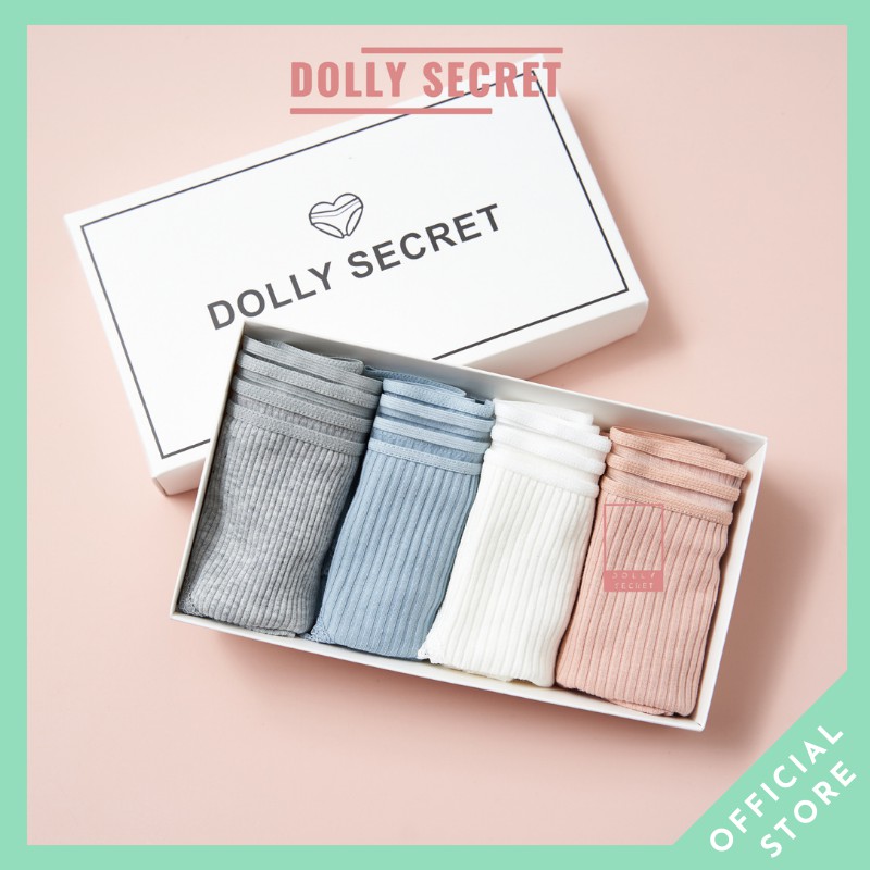 Quần lót cotton len tăm sợi tre cạp ren sọc kháng khuẩn thun lạnh dễ thương cho nữ LILY DOLLY SECRET QL029