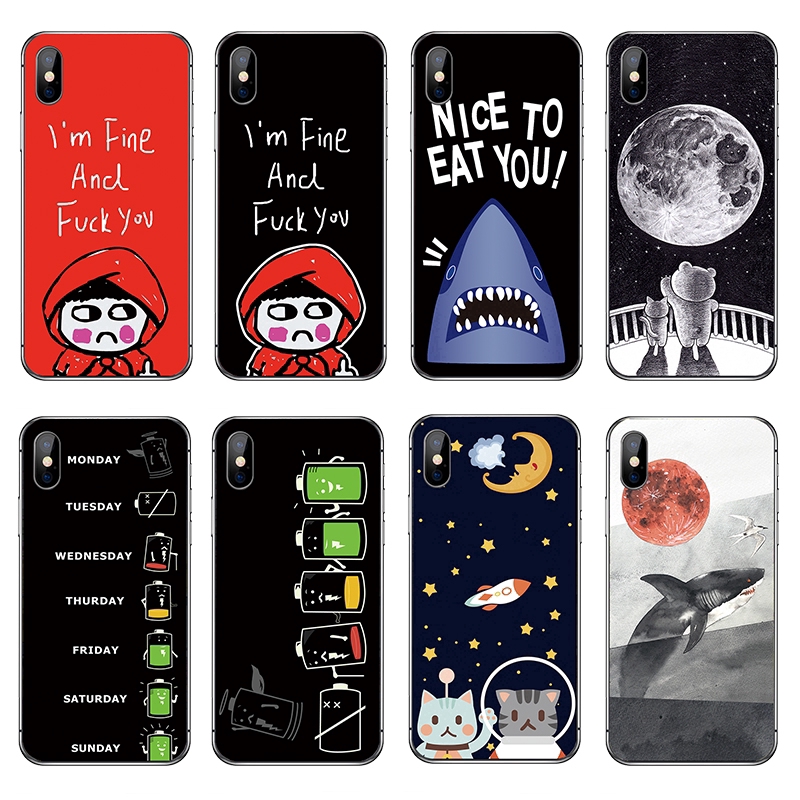 Ốp lưng TPU in hình dễ thương cho compatible for iphone X 8 7 6 6S Plus 5 5S SE