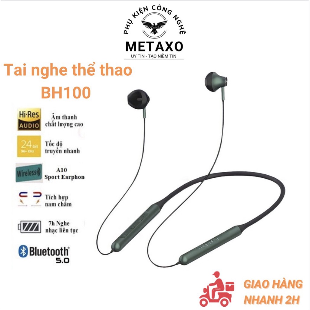Tai Nghe Bluetooth Đeo Cổ Thể Thao Earldom BH100 - Tai nghe Thể Thao Chống ồn, Chống nước -Bảo Hành 24 tháng