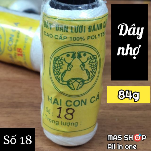 Dây thả diều, dây nhợ thợ hồ xây dựng số 18 cuộn nhỏ ~ 60g (tính cả ống cuộn 84g)