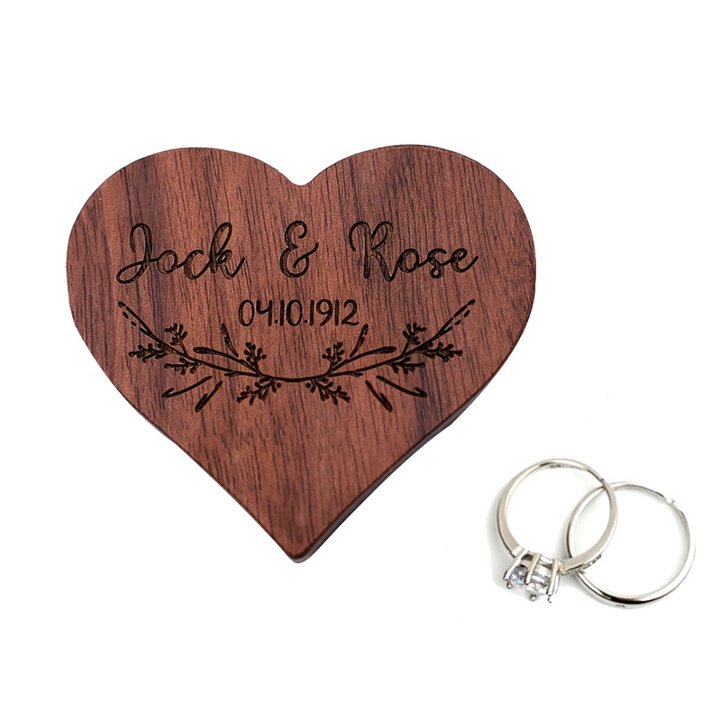 Hộp Đựng Nhẫn Bằng Gỗ Trơn Kèm Nắp Đậy Sắp Xếp Gọn Gàng