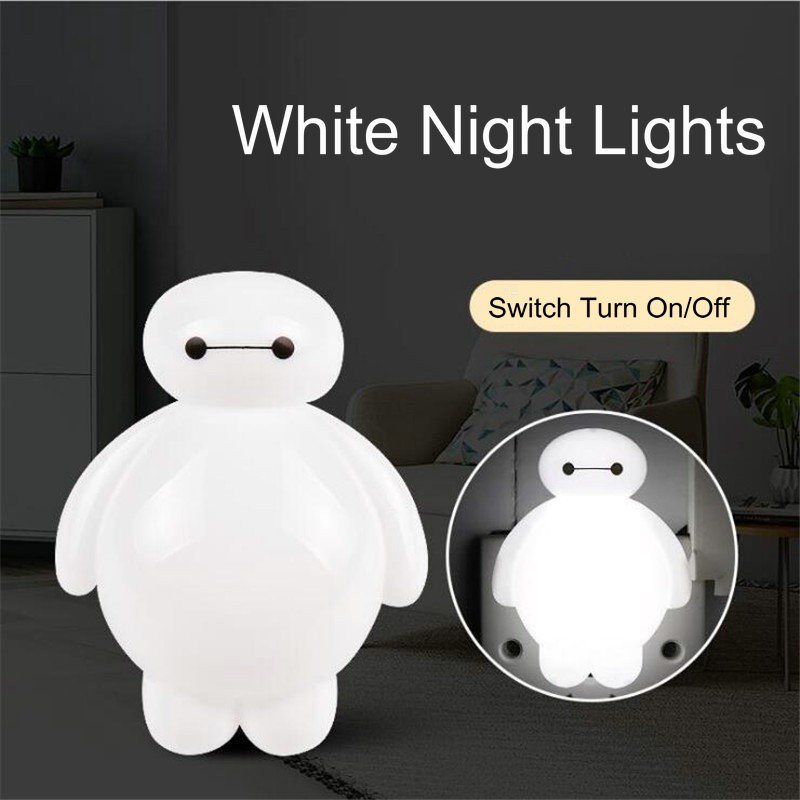 Đèn ngủ hình Baymax (Bmax) Big Hero 6 trắng, siêu tiết kiệm điện (có công tắc)