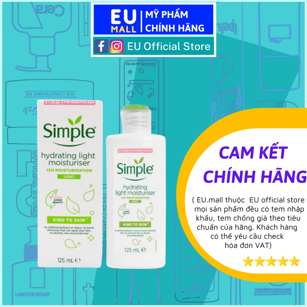 Kem Dưỡng Ẩm Da Simple Kind To Skin Hydrating Light Moisturiser
