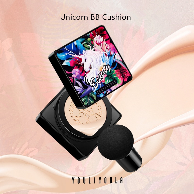 [Hàng mới về] Phấn Nước BB Trang Điểm Dưỡng Ẩm Chống Thấm Nước Kèm Mút Tán Đầu Nấm Thiết Kế Hộp Kỳ Lân