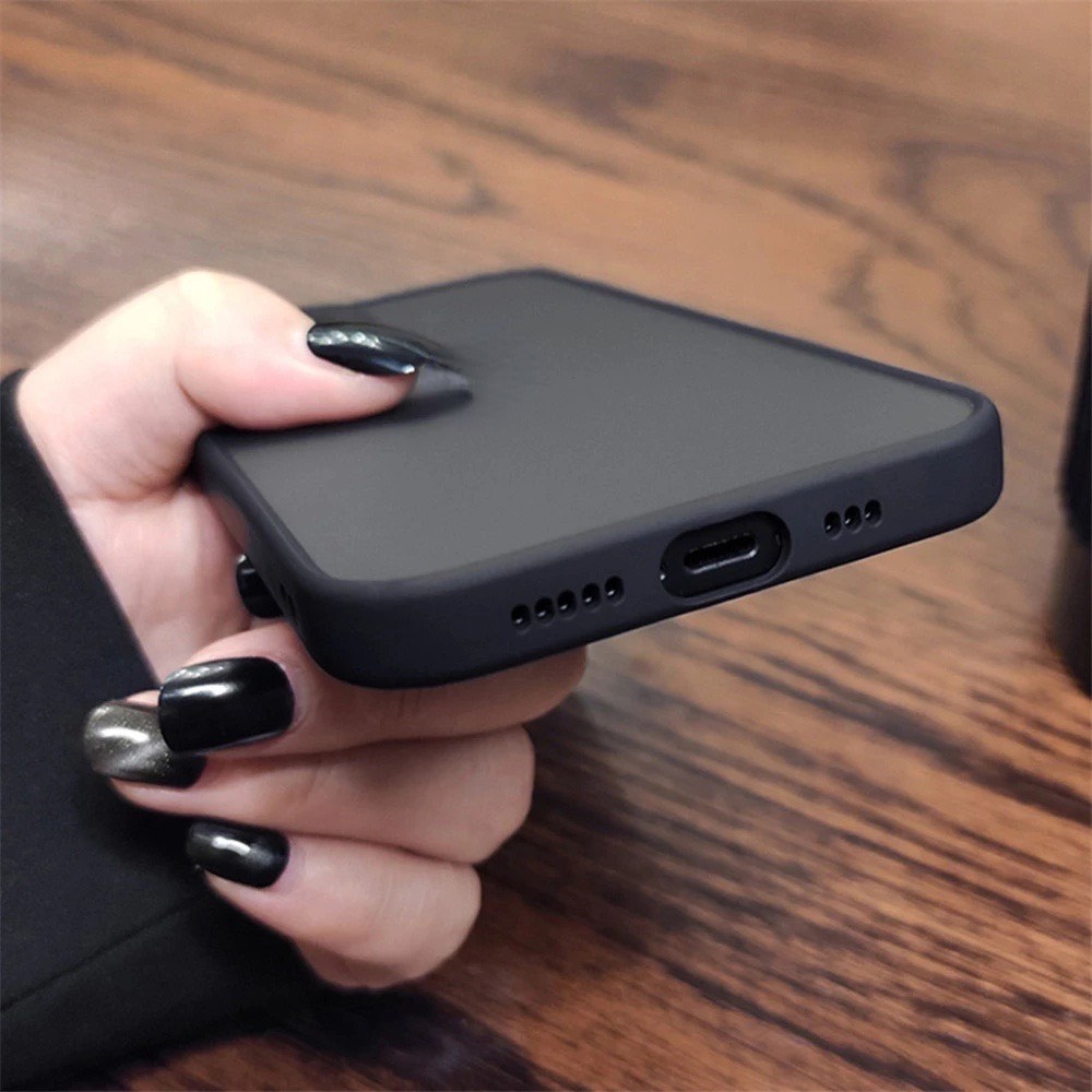 Ốp lưng iphone dẻo cạnh vuông lưng cứng phím màu chống bẩn chống sốc bảo vệ camera 7plus/x/xsmax/11/12/13/14/promax