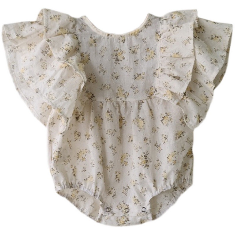 Bộ Áo Liền Quần In Hoa Dễ Thương Thời Trang Mùa Hè Cho Bé Gái Toàn Bộ