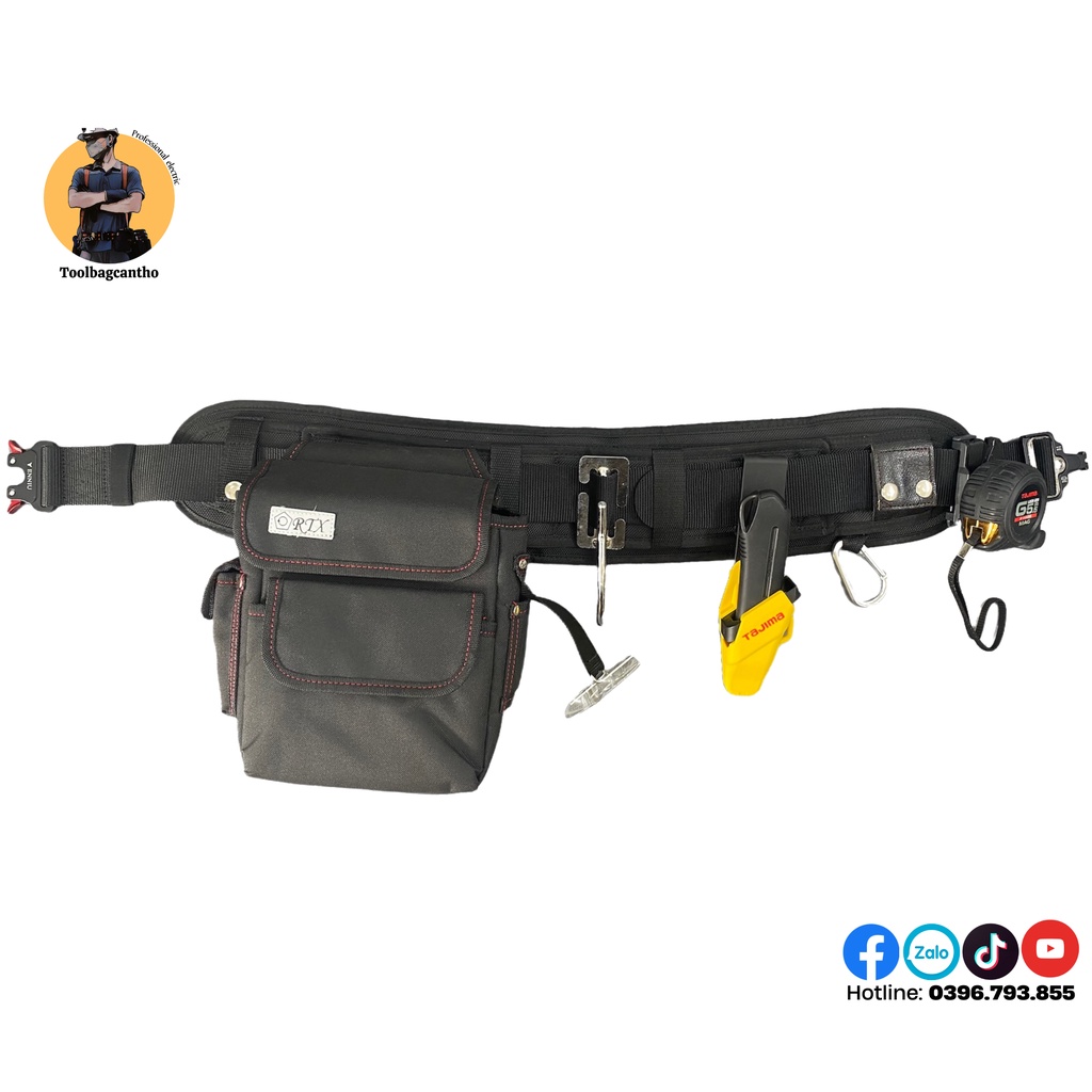 Bộ dây đai đồ nghề Nhật M8 cho thợ điện, nước, camera,...