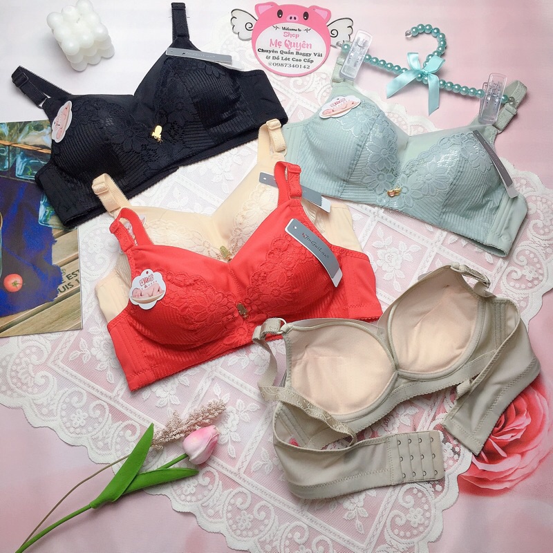 Áo lót, áo ngực nữ ren phối su non mút vừa 2cm không gọng, nâng ngực mềm mại, dáng áo full cup che khuyết điểm tối đa