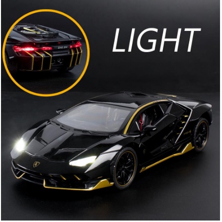 Mô hình xe hơi Lamborghini LP770 tỉ lệ 1:24 kim loại ô tô đồ chơi siêu xe hãng Chezhi oto mini trẻ em trưng bày có đèn