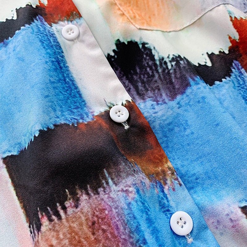 Áo sơ mi họa tiết Leeva Shop dáng rộng màu sắc: 7mau