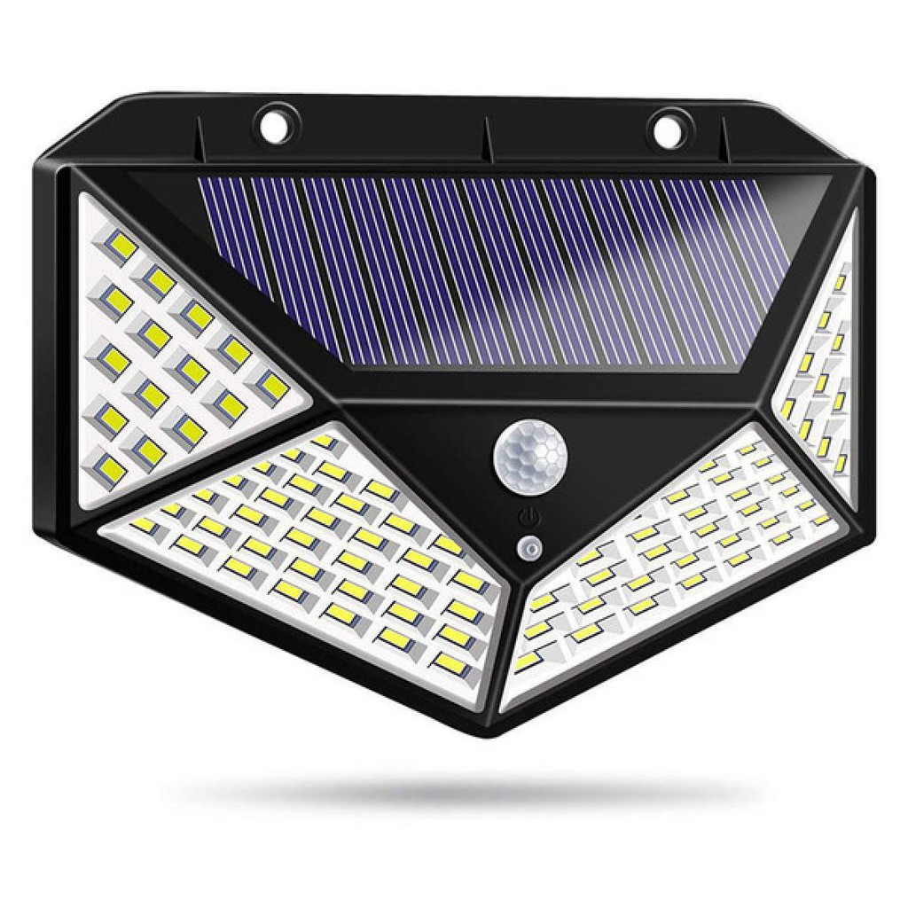 Đèn năng lượng mặt trời 100 led Solar Motion Light, phạm vi cảm biến 120 độ với 3 chế độ sáng, chất liệu ABS bền bỉ