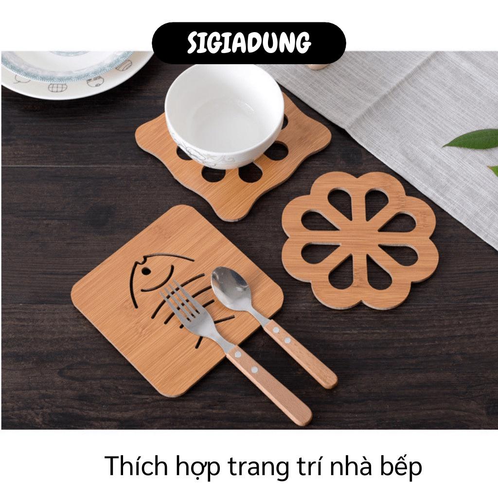 [SGD] Miếng Lót Nồi - Rế Kê Nồi, Ly, Chén Bằng Gỗ, Đế Lót Trang Trí Bàn Ăn 4208