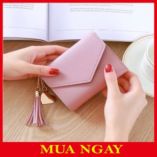 Ví nữ ngắn hàn quốc tua rua + trái tim vn02
