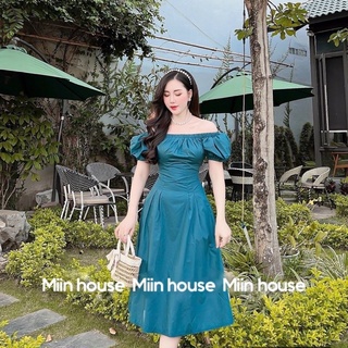 Váy trễ vai chun thô chiết eo