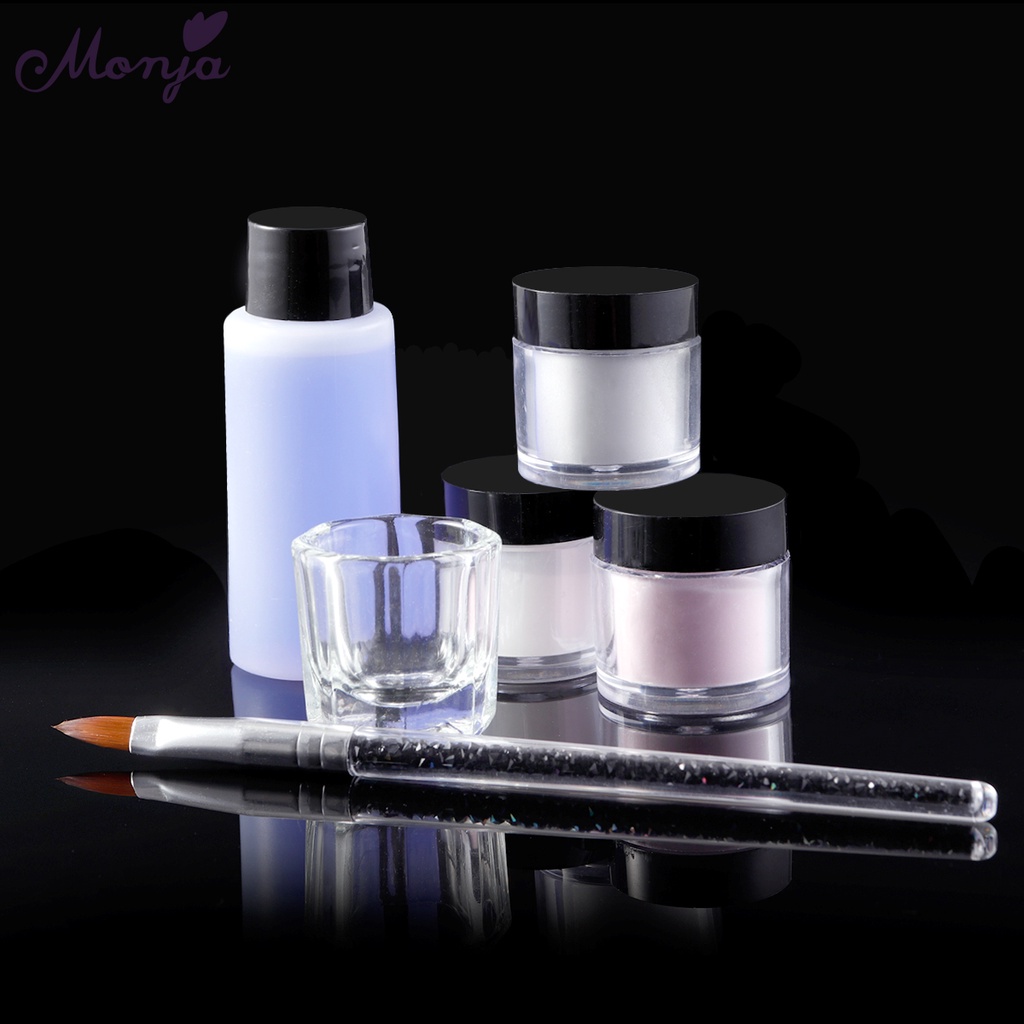 Set 6 món nối dài móng MONJA có bột acrylic lỏng tiện dụng