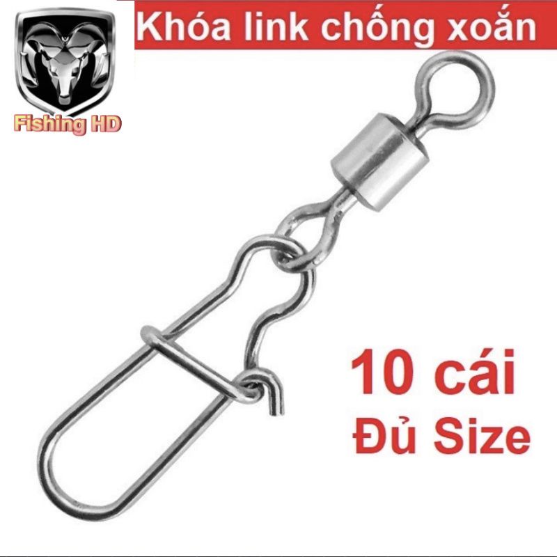 Khóa Link Chống Xoắn Cao Cấp 10 Chiếc Khóa Link Chống Xoắn PK29 đồ câu FISHING_HD