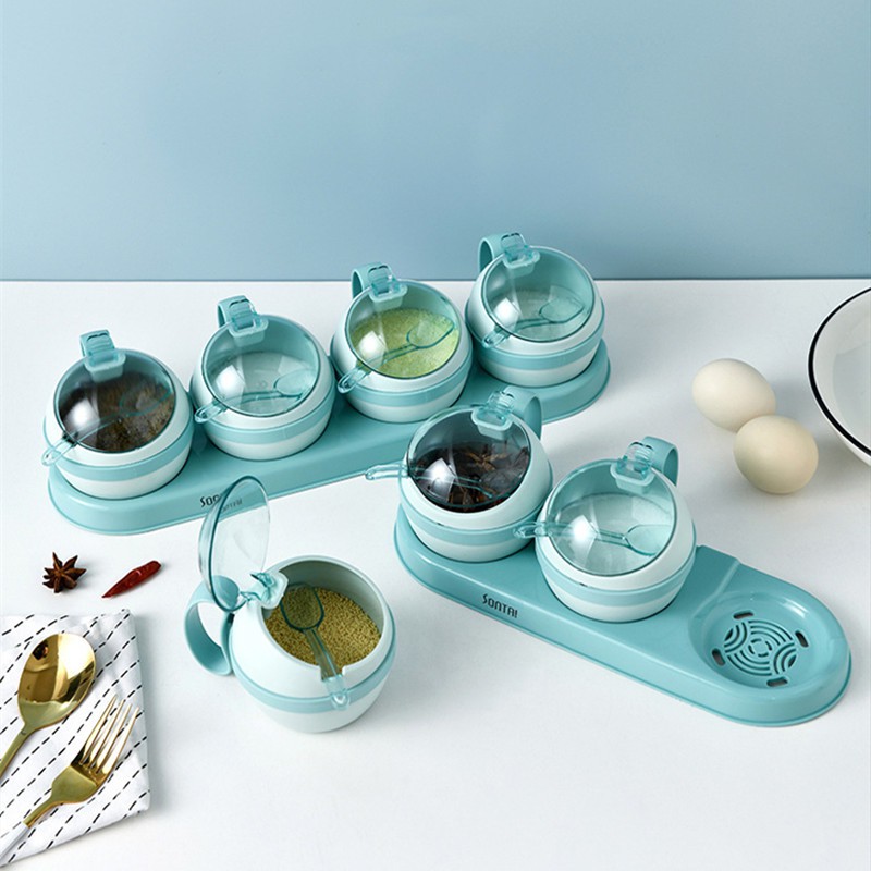 [TẶNG QUÀ]Set bộ 3 - 4 hộp/lọ/hũ đựng gia vị kết hợp khay nhựa PP cao cấp nhà bếp | BigBuy360 - bigbuy360.vn