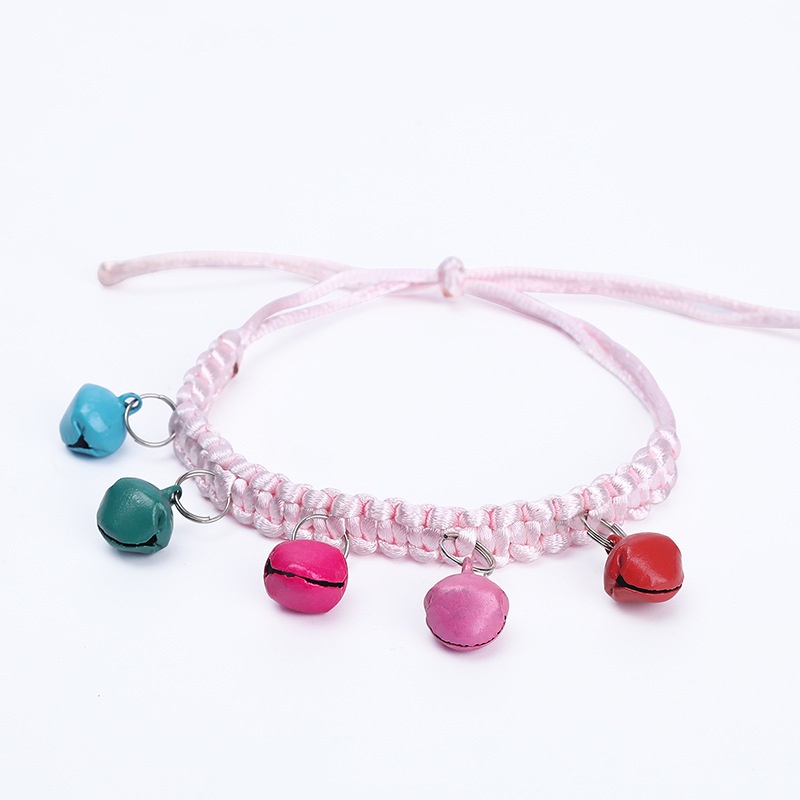 Vòng Cổ Dây Thừng Cotton Bện Thủ Công Nhiều Màu Có Chuông Cho Thú Cưng