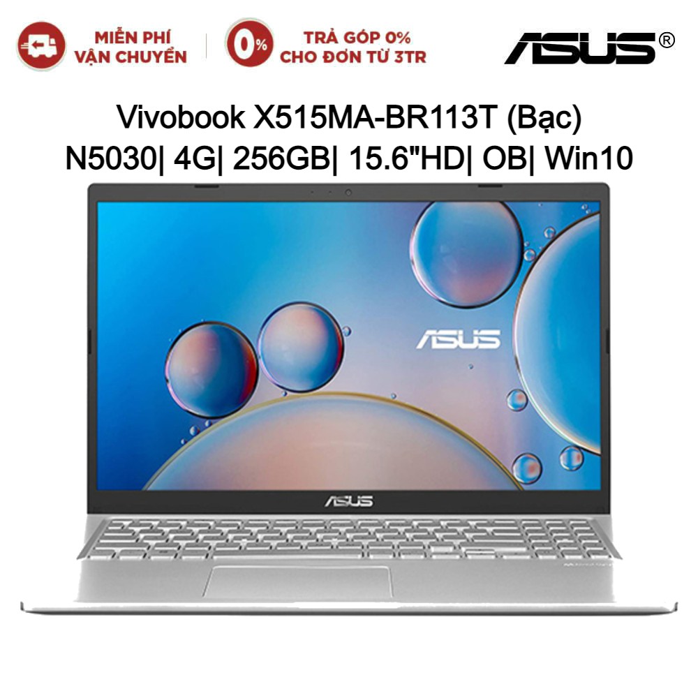 Laptop Asus Vivobook X515MA-BR113T (Bạc) N5030| 4G| 256GB| 15.6"HD| OB| Win10 | BigBuy360 - bigbuy360.vn