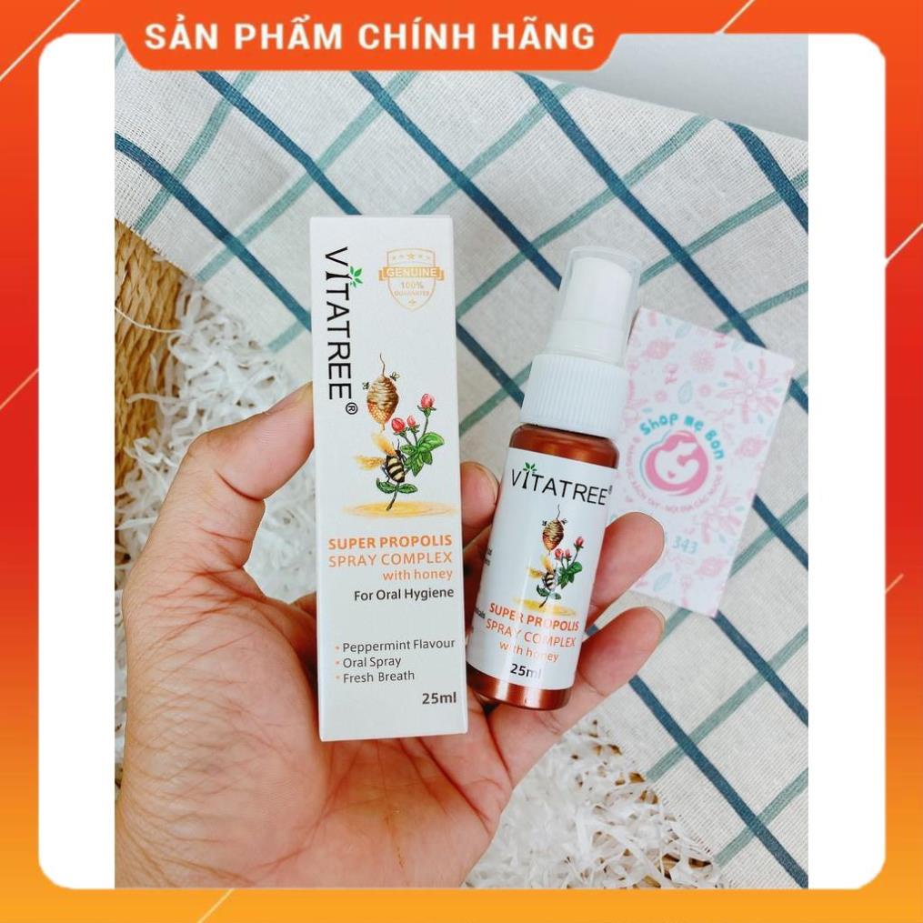 Chai Xịt Keo Ong hỗ trợ ho Vitatree 25ml mẫu mới 2021 chính hãng úc