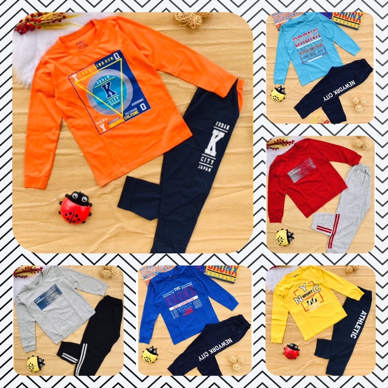 🚗 Bộ dài tay cotton hàng shop bé trai từ 35-60kg