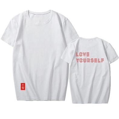 Áo Thun Cotton Tay Ngắn In Chữ LOVE YOURSELF World Tour Concert Thời Trang Hàn Quốc Cho Nam Và Nữ