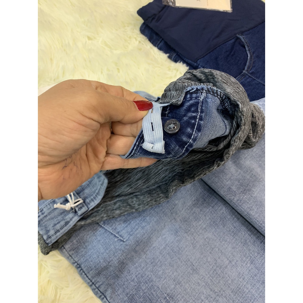 Quần jean bầu cao cấp có đáp bụng và chun chỉnh(S-3Xl)