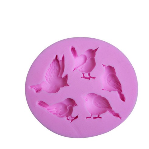 Khuôn silicon 3d làm bánh rau câu mẫu 5 con chim