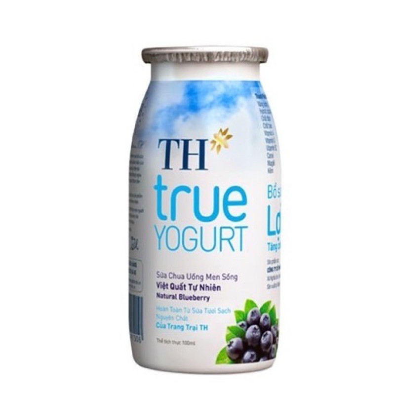 Sữa chua uống men sống việt quất TH True Yogurt 100ml(24hộp)