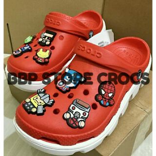 Dép Sục Cá Sấu đỏ đế trắng full tem mác túi+8 sticker
