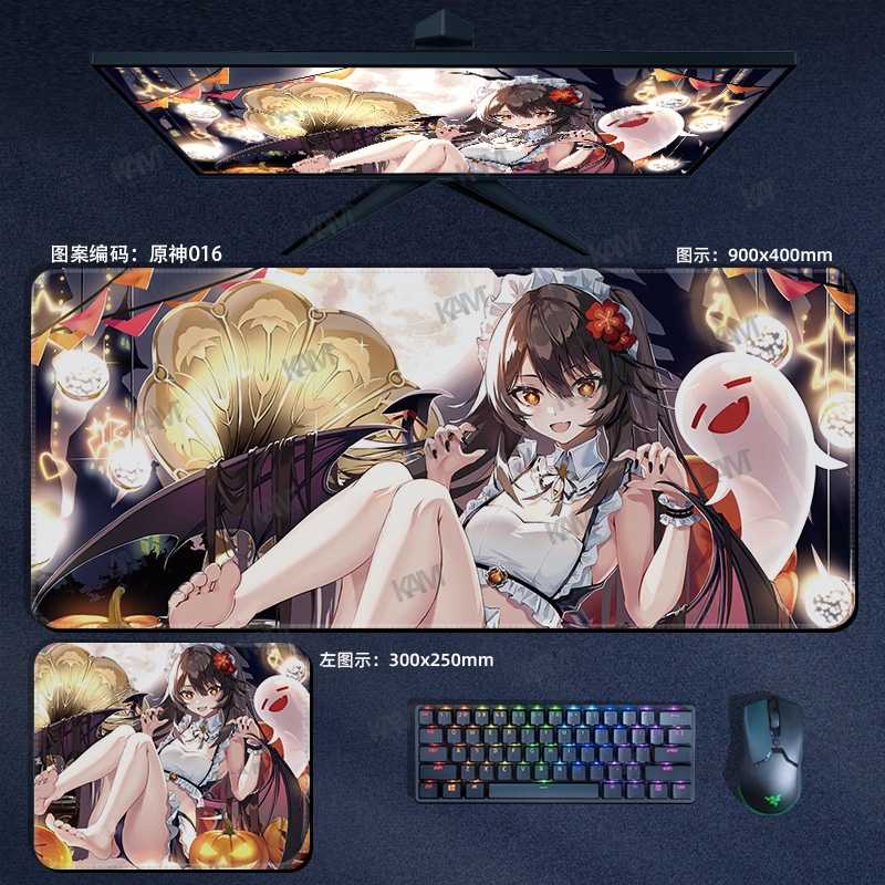 Bàn di chuột Kam Genshin Tác động lớn Tấm lót chuột chơi game lớn 800mmx300mm Tấm lót chuột máy tính chống thấm nước Tấm in HD cho máy tính xách tay PC