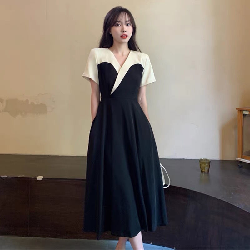 đầm đen đầm dài đầm vintage váy tiểu thư sang chảnh váy cổ v đầm thiết kế đầm công sở đầm khoét eo đầm bigsize nữ váy nữ xinh váy đi chơi đầm đi tiệc đầm nữ