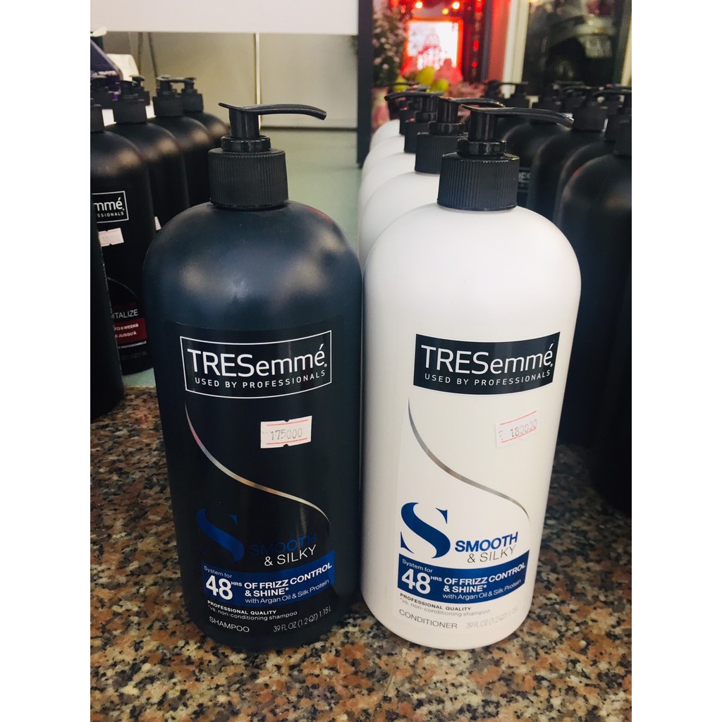 DẦU GỘI / DẦU XẢ TÓC TRESEMME MỸ S SMOOTH &amp; SILKY SHAMPOO - CONDITIONER 1L15 GIÚP TÓC BONGW MƯỢT, ÓNG Ả, CHẮC KHỎE 1L15