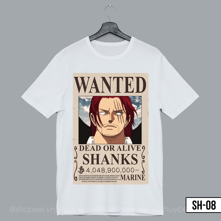 Áo thun One piece Shanks, áo phông onepiece Shanks tóc đỏ mẫu mới chất liệu cotton thoáng mát