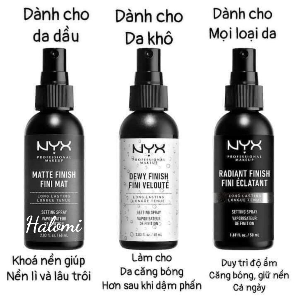 Xịt Khoá Nền Giữ Lớp Trang Điểm Nyx Long Lasting Setting Spray chuẩn hàng Mỹ