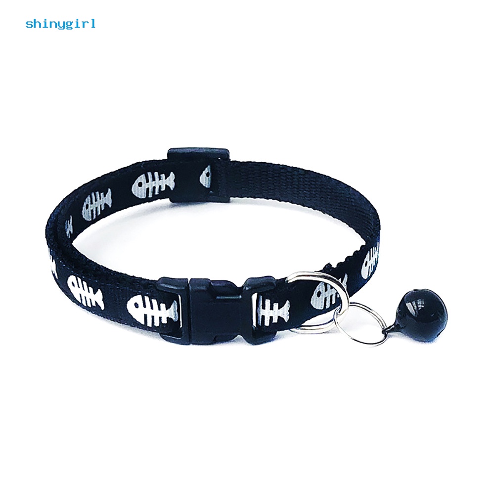 Vòng Cổ Có Chuông Họa Tiết Hình Xương Cá Cho Thú Cưng
