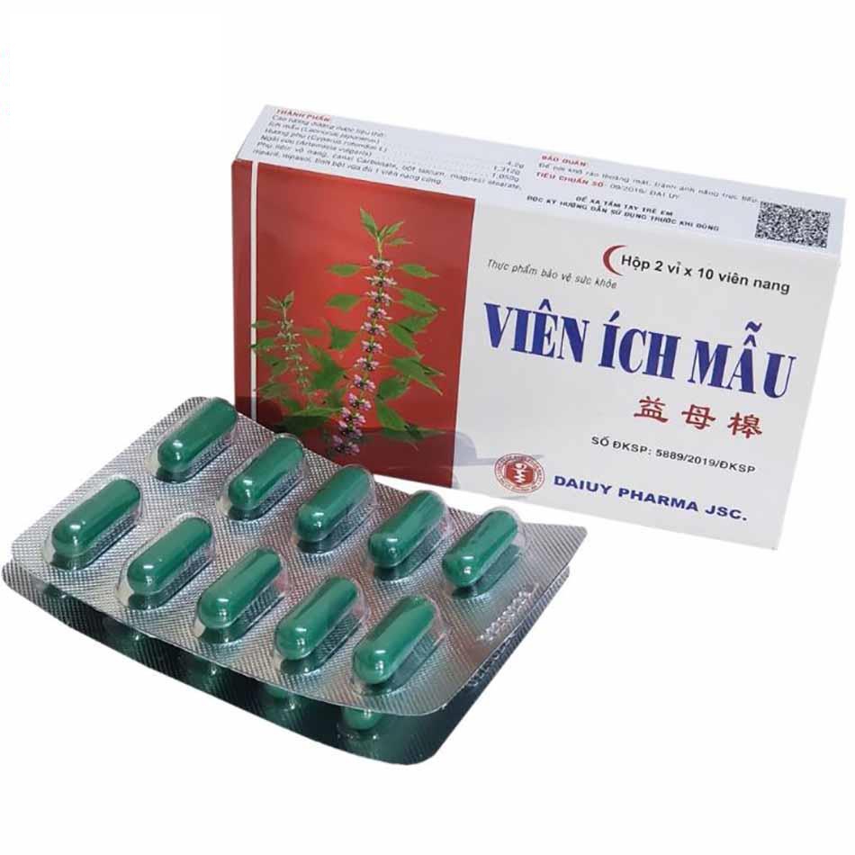 Viên Uống Ích Mẫu Đại Uy - Bổ Huyết Điều Hòa Kinh Nguyệt Hỗ Trợ Giảm Đau Bụng Kinh Lưu Thông Tuần Hoàn - Hộp 20 Viên