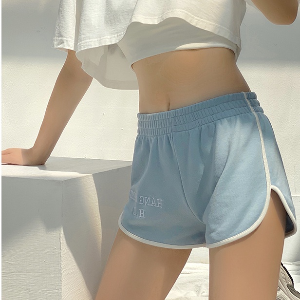 SUXI Quần Short Thể Thao Ống Rộng Màu Sắc Đơn Giản Cho Nữ